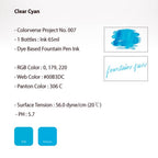 Colorverse | Project Series | Fountain Pen Ink | Clear Cyan | 65ml - penpencilink