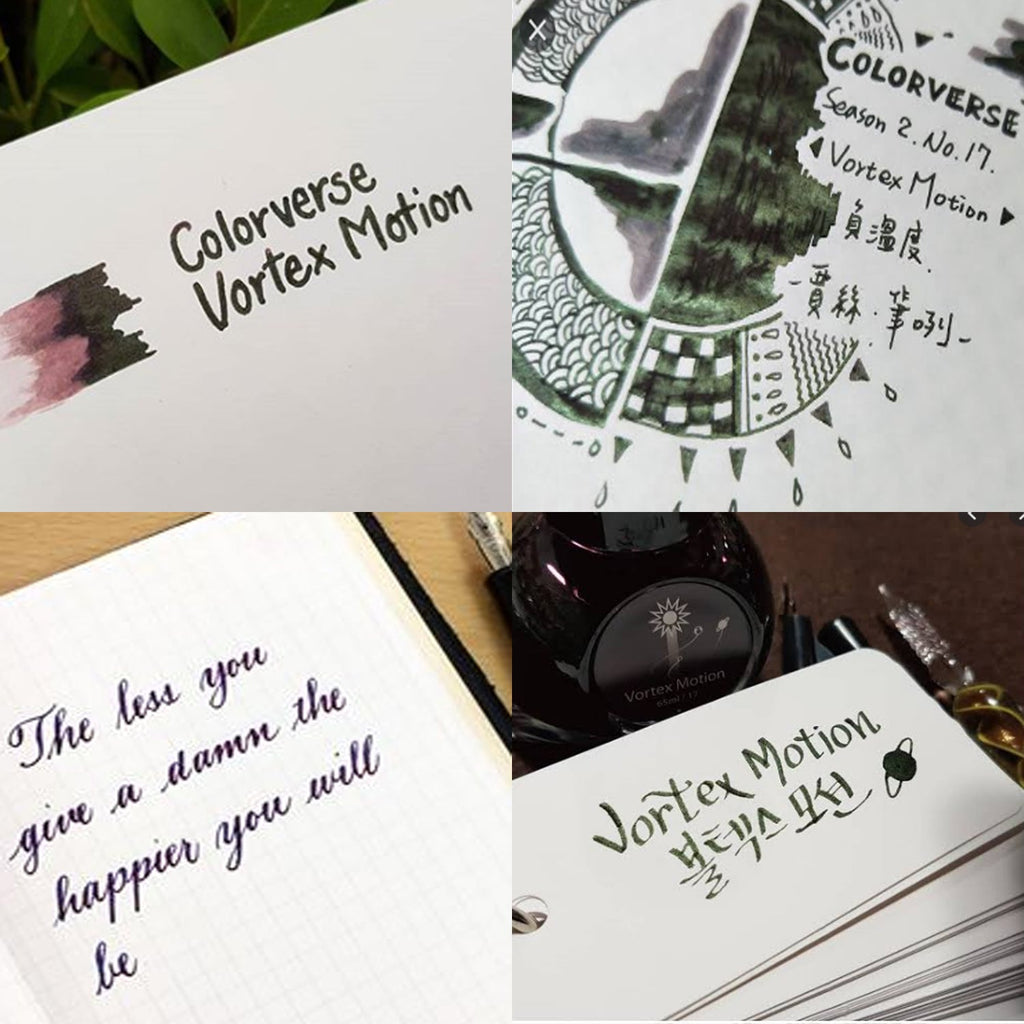 Colorverse | Astrophysics Series | Season 2 | Vortex Motion | Fountain Pen Ink | Black | 65ml and 15ml | 2 Bottle Set