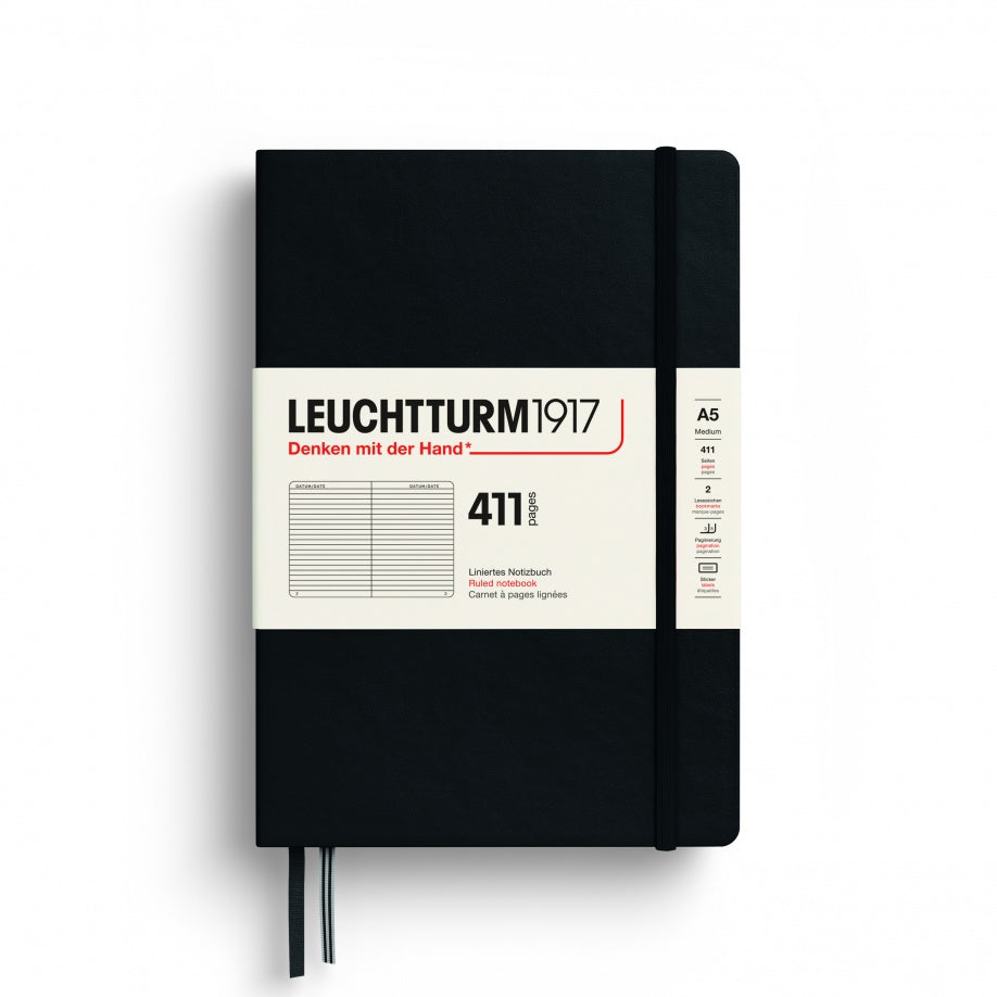LEUCHTTURM1917 RULED NOTEBOOK-A5(411) - BLACK