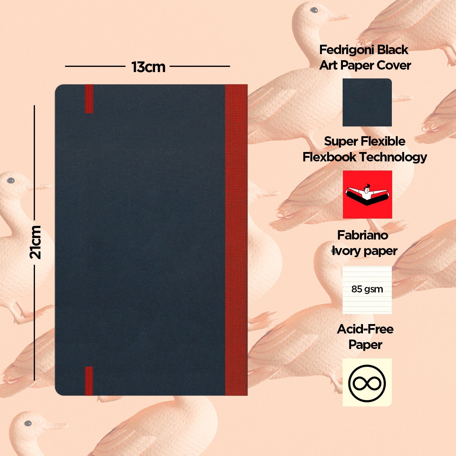 Flexbook | Ruled | Medium A5 Size Notebook | Red | Flex Global
