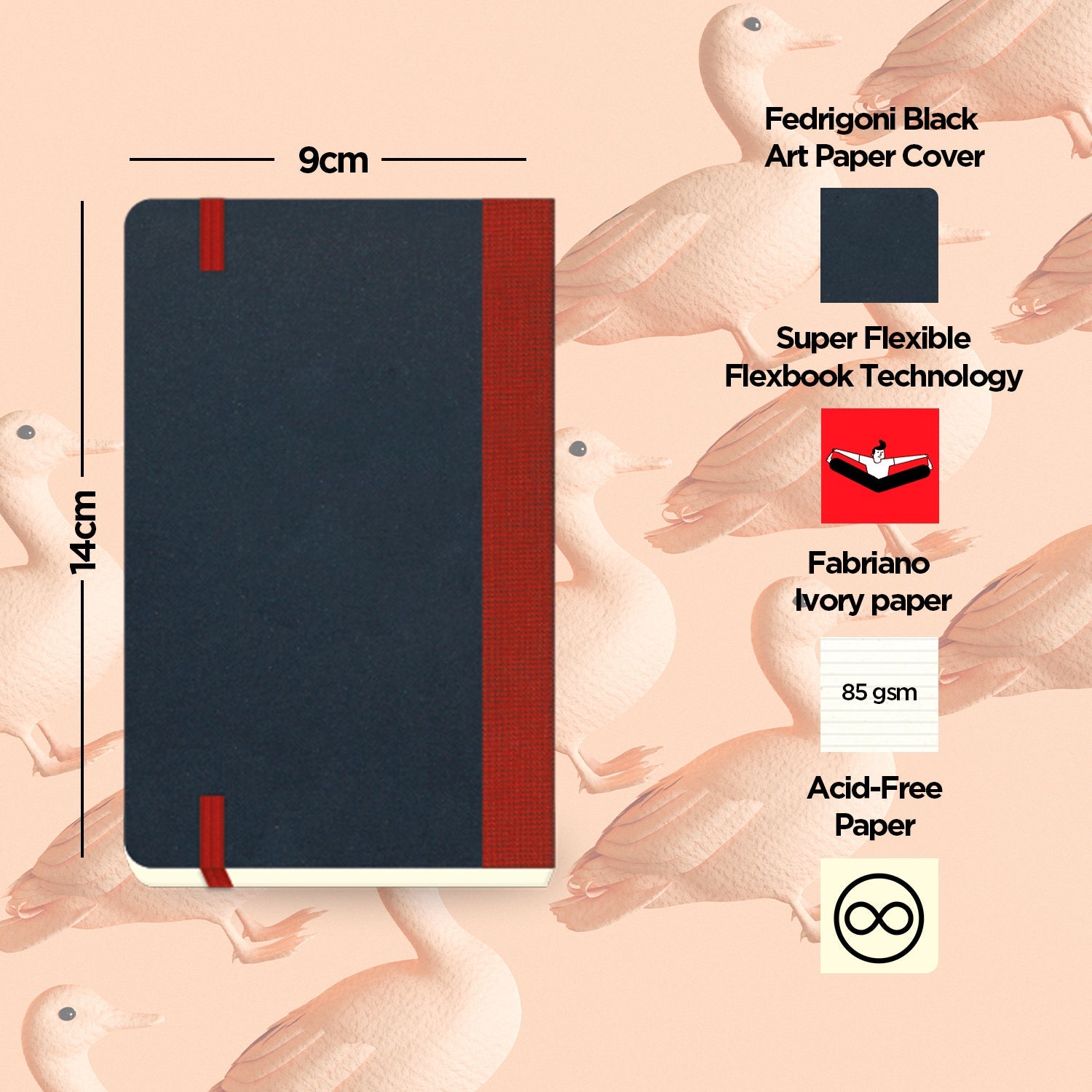 Flexbook | Ruled | Pocket A6 Size Notebook | Red | Flex Global
