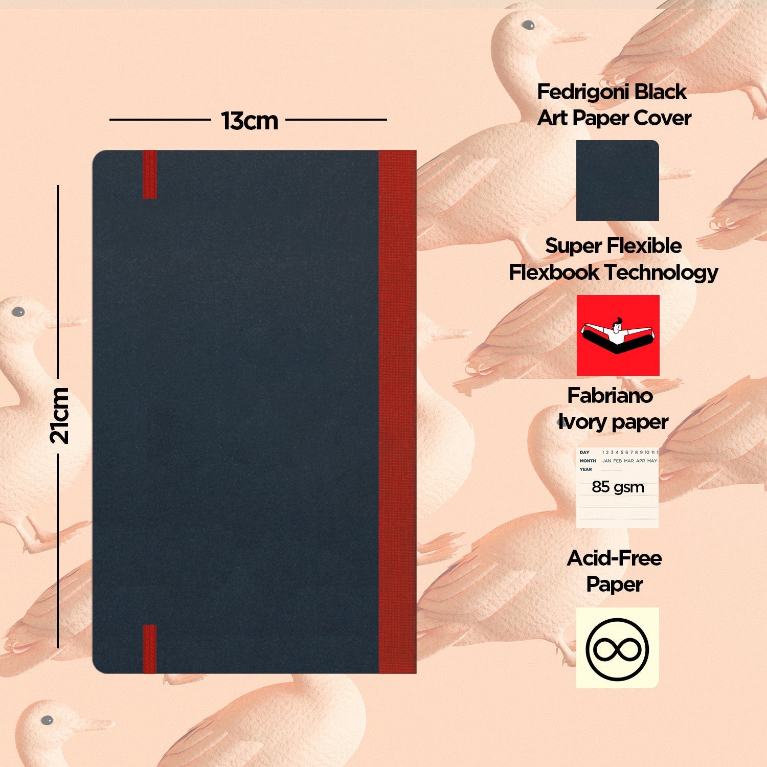 Flexbook | Open Date | Medium A5 Size Planner | Red | Flex Global