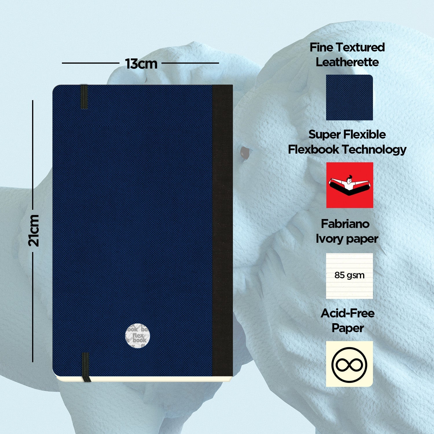 Flexbook | Ruled | Medium A5 Size Notebook | Royal Blue | Adventure Series