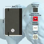 Flexbook | Ruled | Pocket A6 Size Notebook | Off Black | Adventure Series
