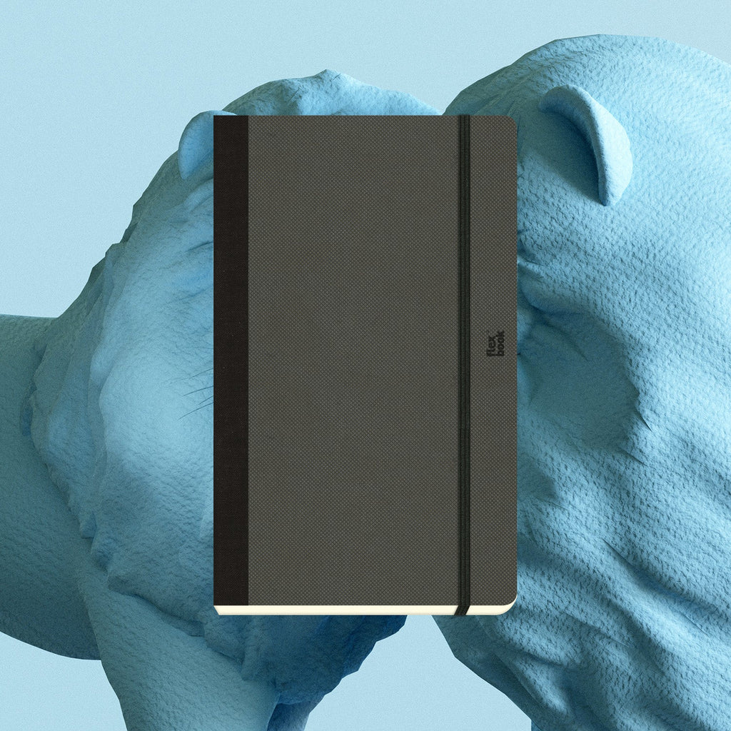 Flexbook | Dotted | Medium A5 Size Notebook | Off Black | Adventure Series