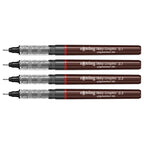 Rotring Tikky Graphic Pigment Liner – 0.1mm & 0.3mm (Set of 4) with different nib sizes on a white background