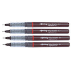Rotring Tikky Graphic Fineliner Black in 0.3mm & 0.5mm (Set of 4) with different nib sizes on a white background