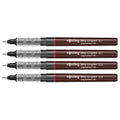 4 Rotring Tikky Graphic Fineliner Black in 0.1mm & 0.5mm on a white background