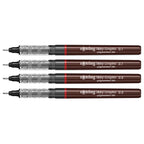 4 Rotring Tikky Graphic Fineliner Black in 0.1mm & 0.5mm on a white background