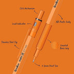 Scrikss Matri-X 0.7mm Orange Mechanical Pencil on a orange background