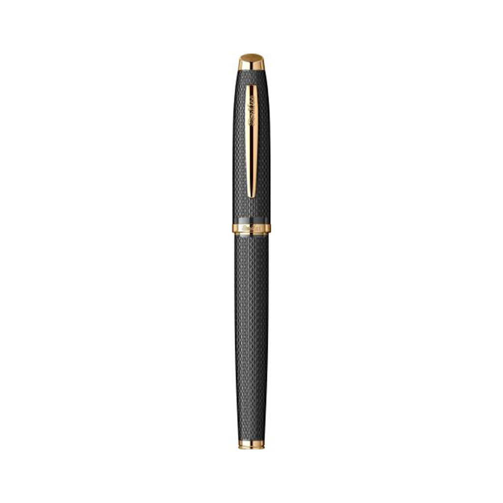 Scrikss Oscar 390 Medium Nib Fountain Pen in Matt Black Gold Trim