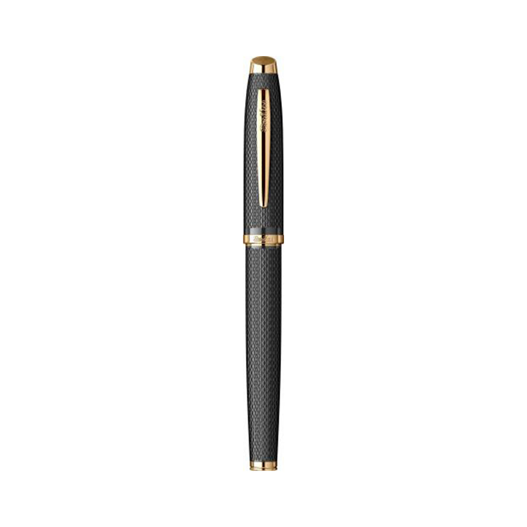 Scrikss Oscar 390 Medium Nib Fountain Pen in Matt Black Gold Trim