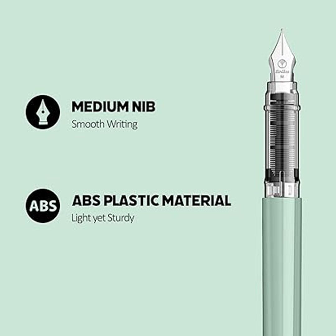 scrikss primeo Fountain pen nib with descriptive text on a light green background