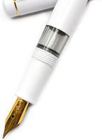 Scrikss 419 Medium Nib Fountain Pen - White GT