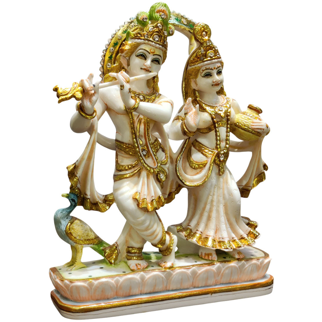 Radha Krishna Divine Marble Idol