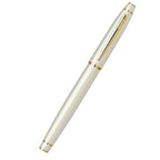 Scrikss Noble 35 Medium nib Fountain Pen in Ivory GT on a white background