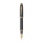 Scrikss Oscar 390 Medium Nib Fountain Pen - Matt Black GT in white Background