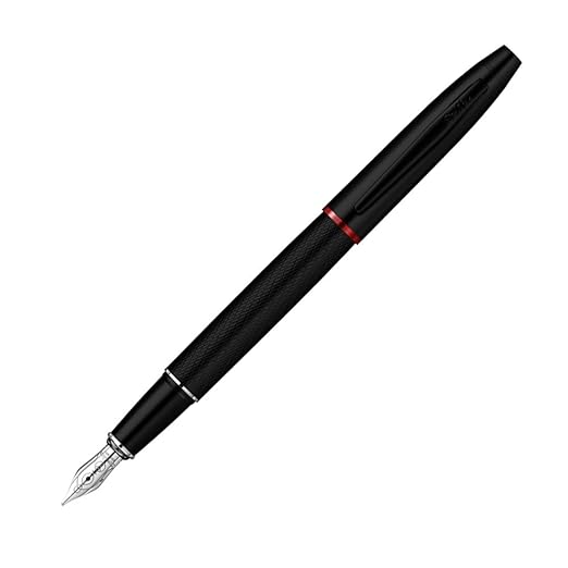 Scrikss Noble 35 Medium Nib Fountain Pen in Matte Black on a white background
