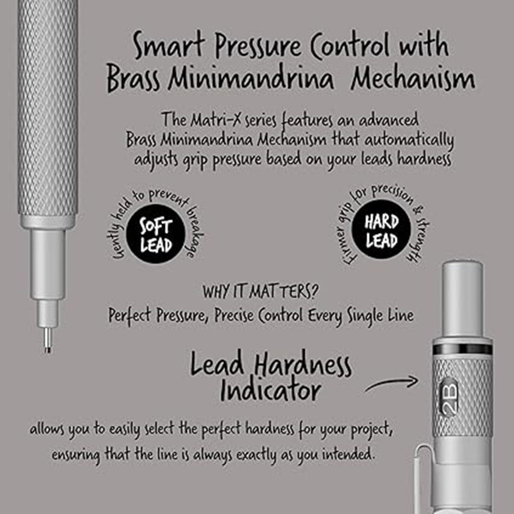 Intricate diagram of a pen mechanism with text on a gray background.