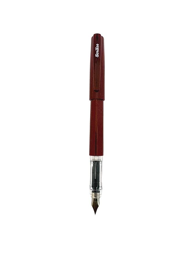 Scrikss Primeo Medium Nib Fountain Pen with 3 Cartridges -  Burgundy