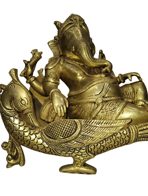 Brass Sleeping Ganesha Statue