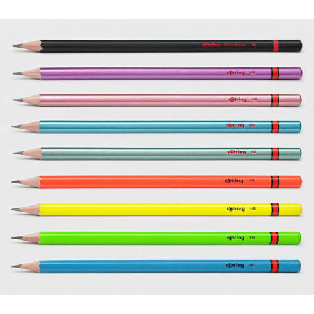 Rotring Woodcase HB Metallic Pencils (Pack of 4)