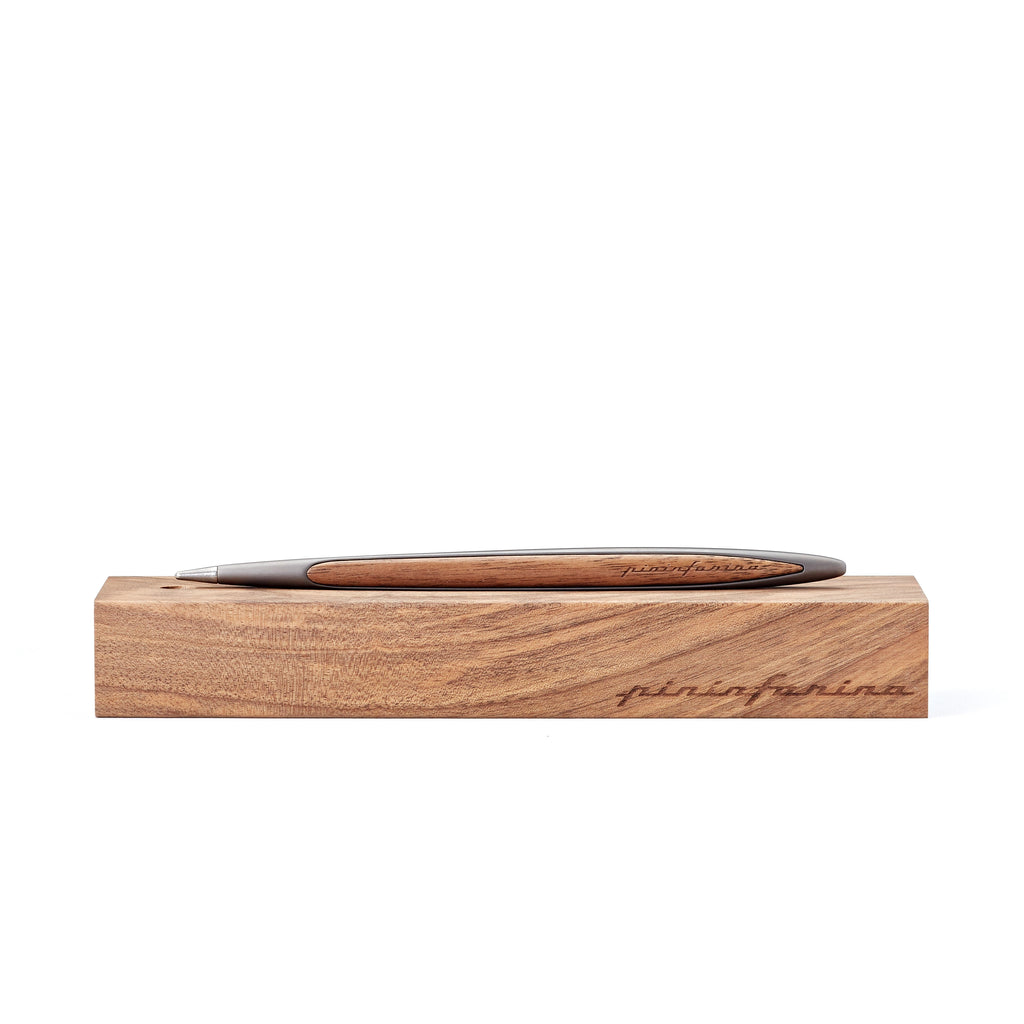 Pininfarina | Cambiano | Matt Black | Classic | Ballpoint Pen | Solid Wood Desk Stand