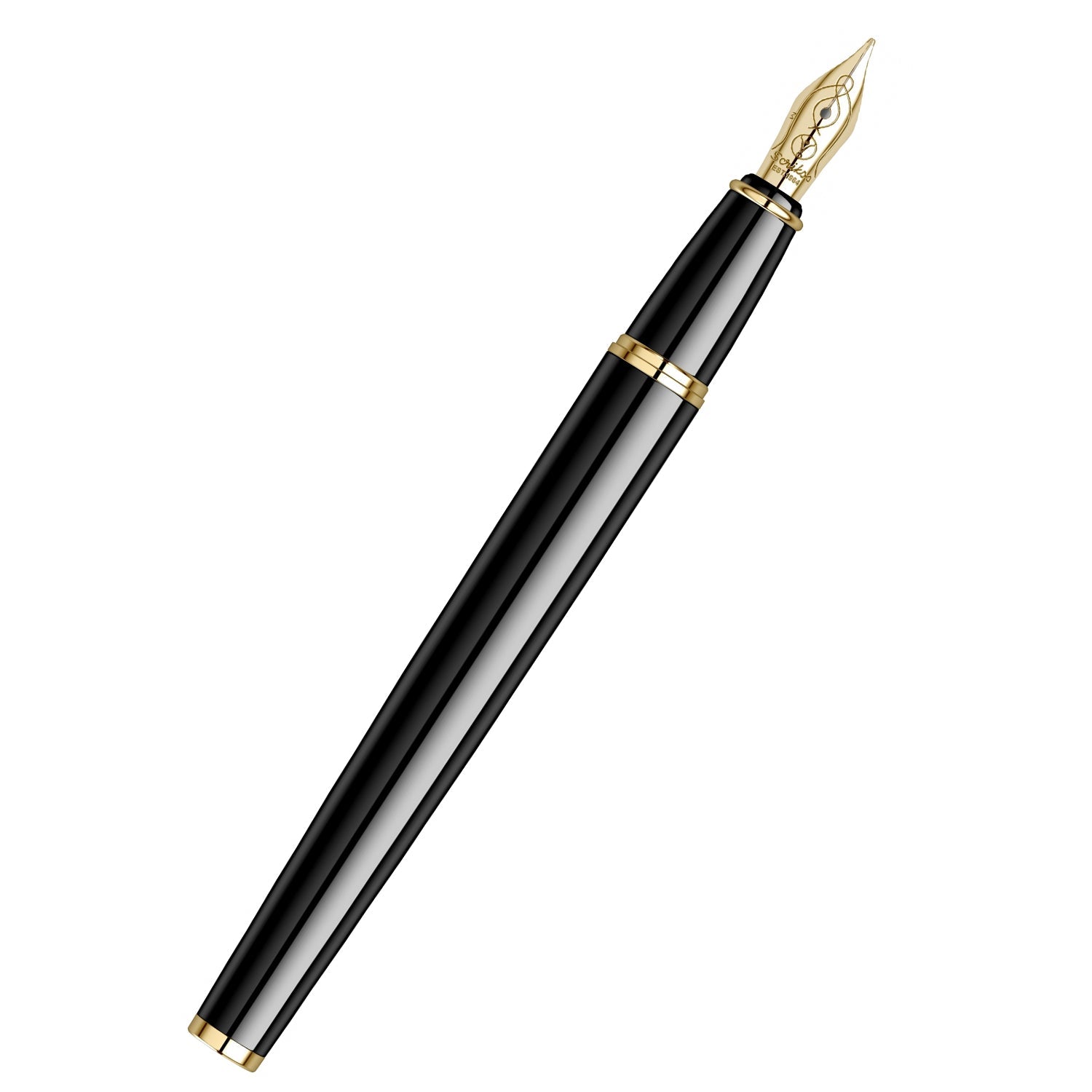 Scrikss Honour 38 Medium nib Fountain Pen - Glossy Black GT