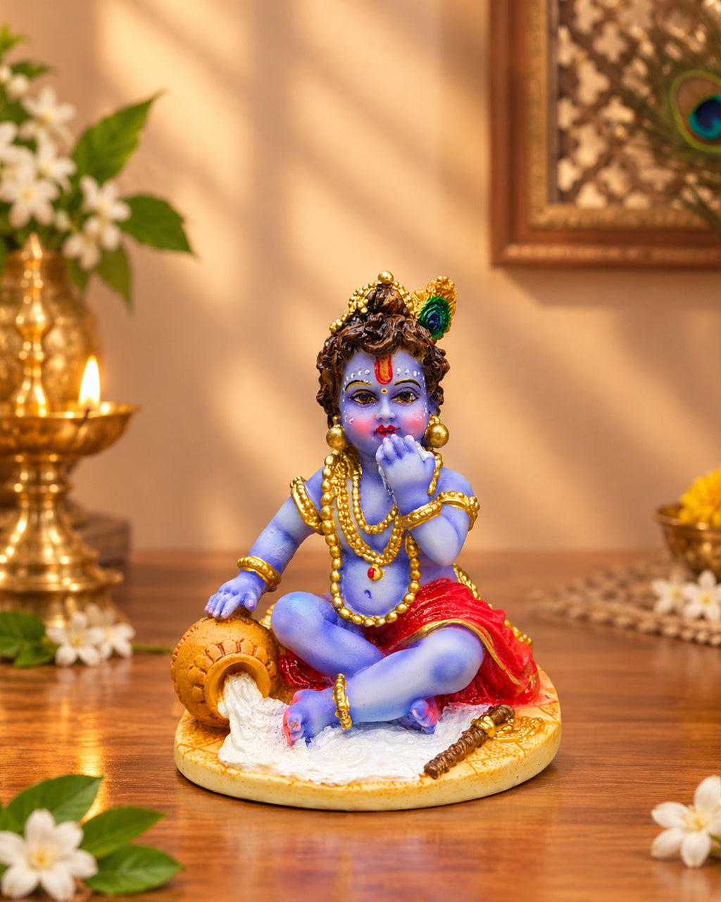 Balgopal Krishna Fiber Statue – Cute Bal Krishna Idol