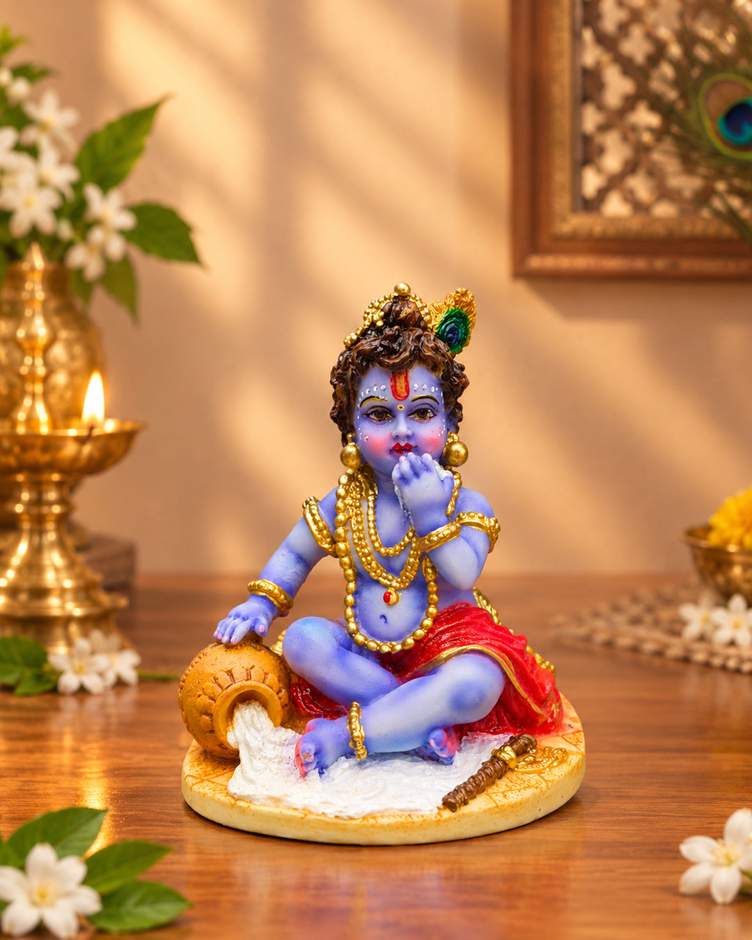 Balgopal Krishna Fiber Statue – Cute Bal Krishna Idol