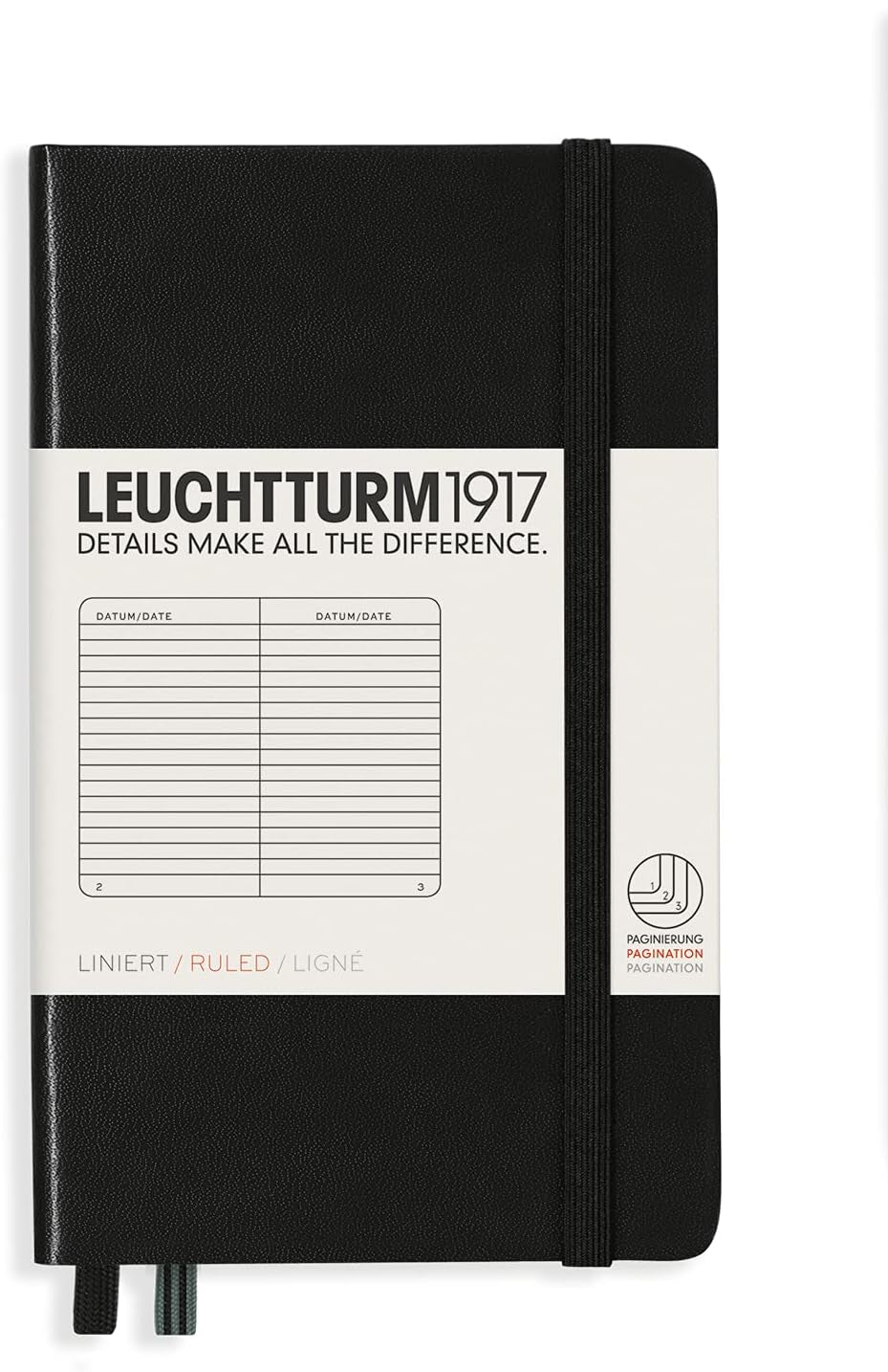 LEUCHTTURM1917 RULED NOTEBOOK-A6(187) - BLACK