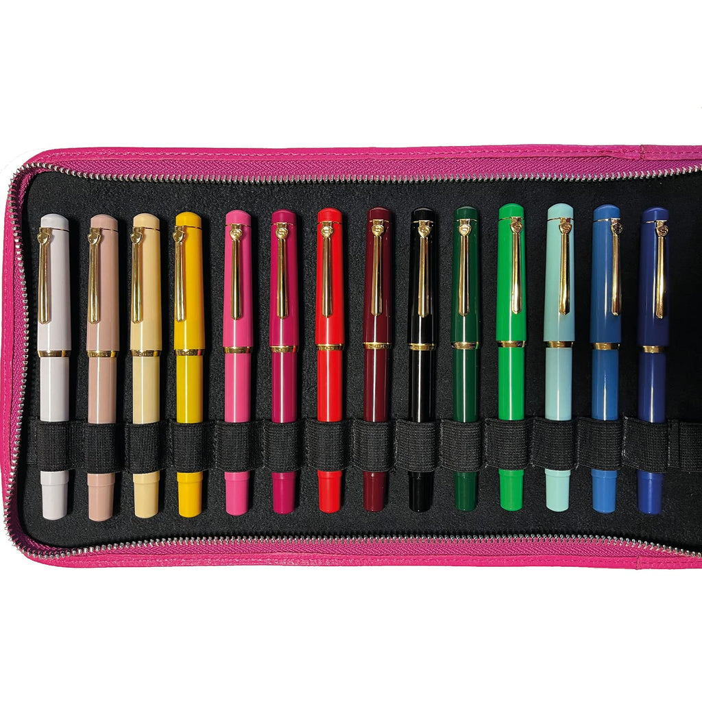 Scrikss | 419 Legendary | Fountain Ink Pen | Medium Nib | Gold Plated | Glossy Cream Barrel - penpencilink
