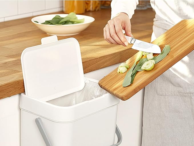 Litem Hanging Food Waste Bin with Basket – Ivory