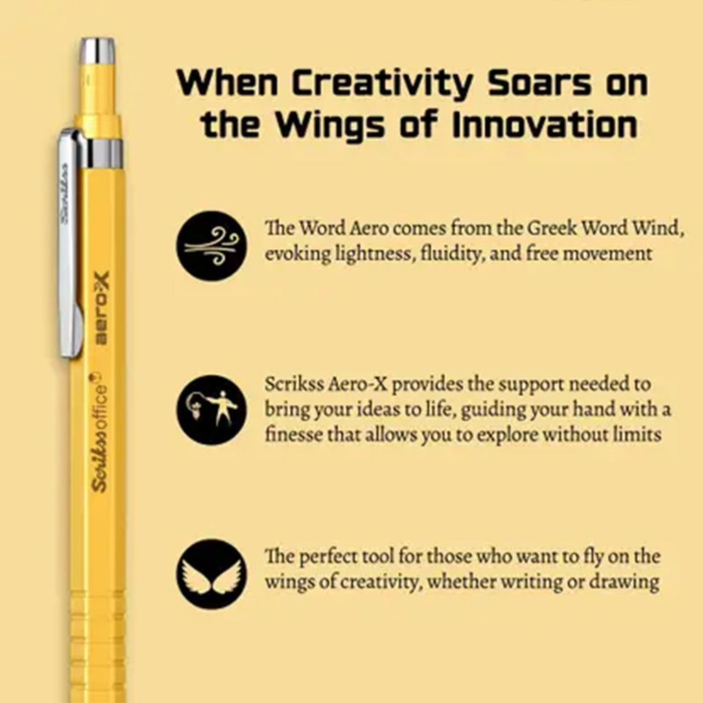 Scrikss Aero-X 0.7mm Mechanical Pencil - Yellow