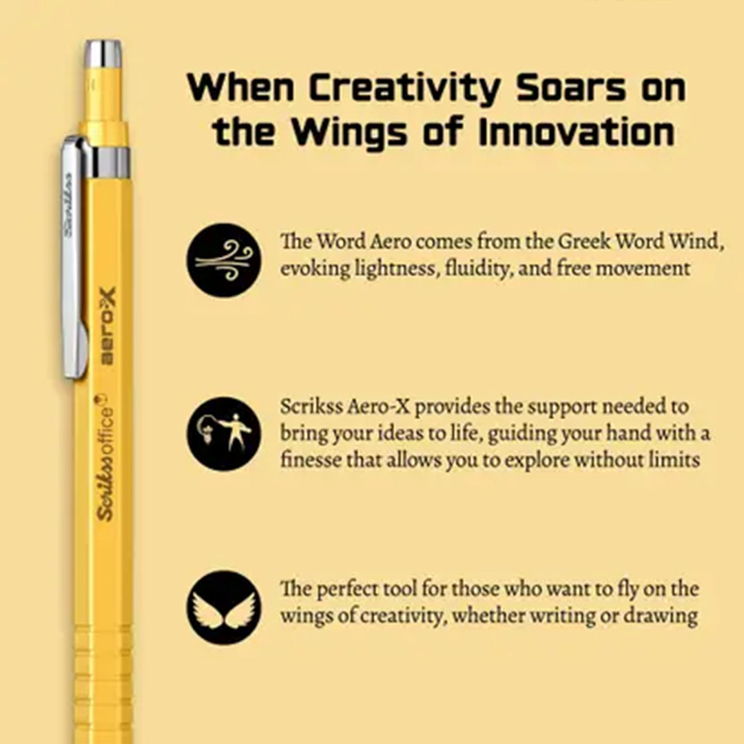 Scrikss Aero-X 0.7mm Mechanical Pencil - Yellow