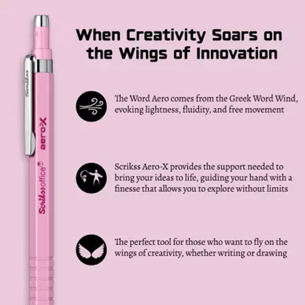 Scrikss Aero-X 0.7mm Mechanical Pencil - Pink