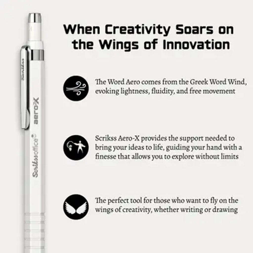 Scrikss Aero-X 0.7mm Mechanical Pencil - White