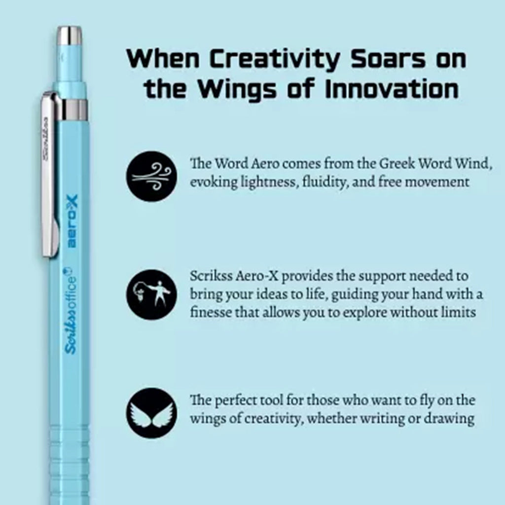 Scrikss Aero-X 0.7mm Mechanical Pencil - Light Blue