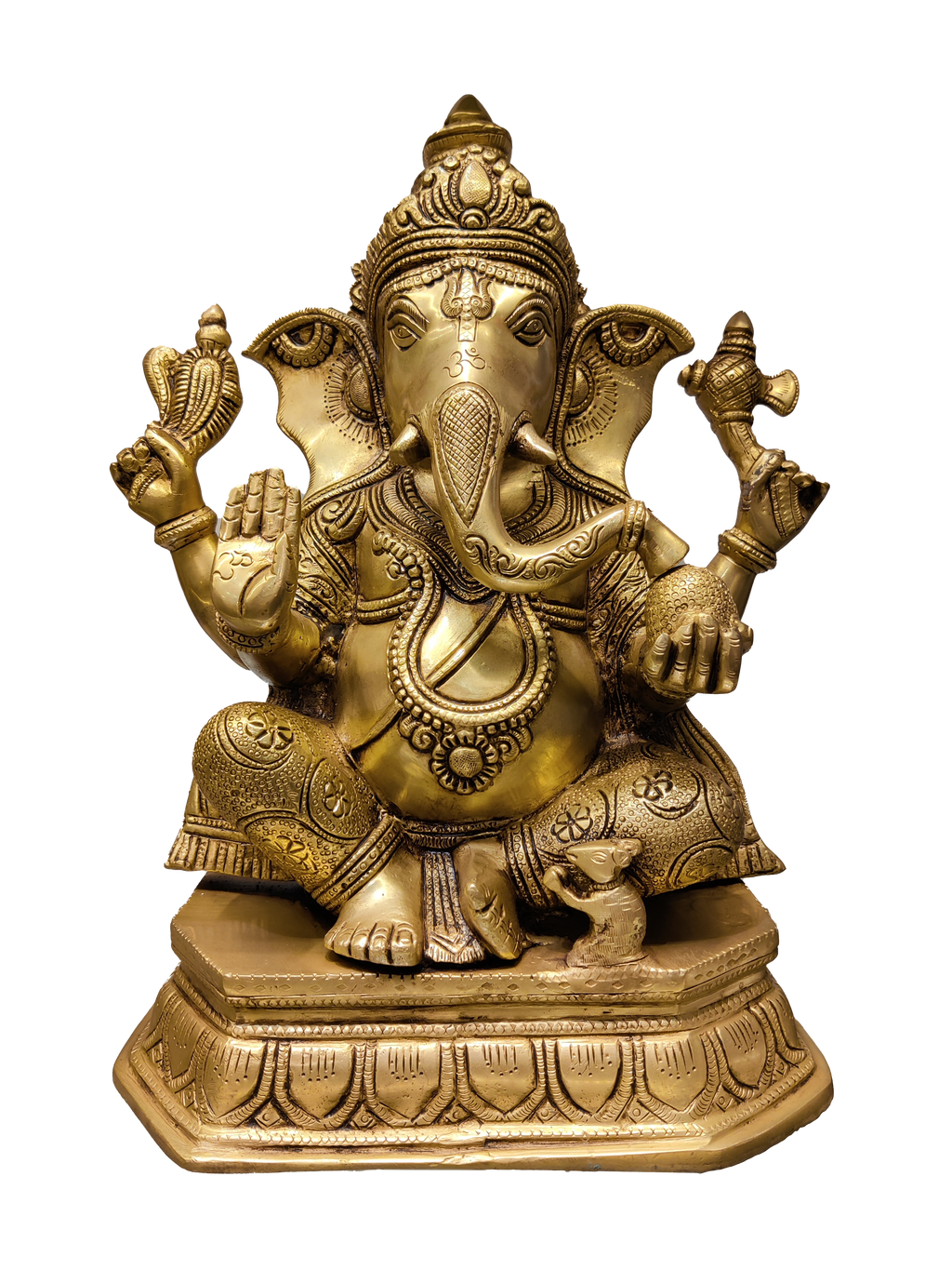 Golden Brass Lord Ganesha Idol – Royal Divine Décor