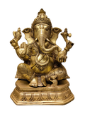 Golden Brass Lord Ganesha Idol – Royal Divine Décor