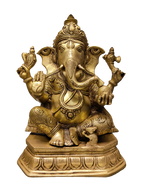 Golden Brass Lord Ganesha Idol – Royal Divine Décor