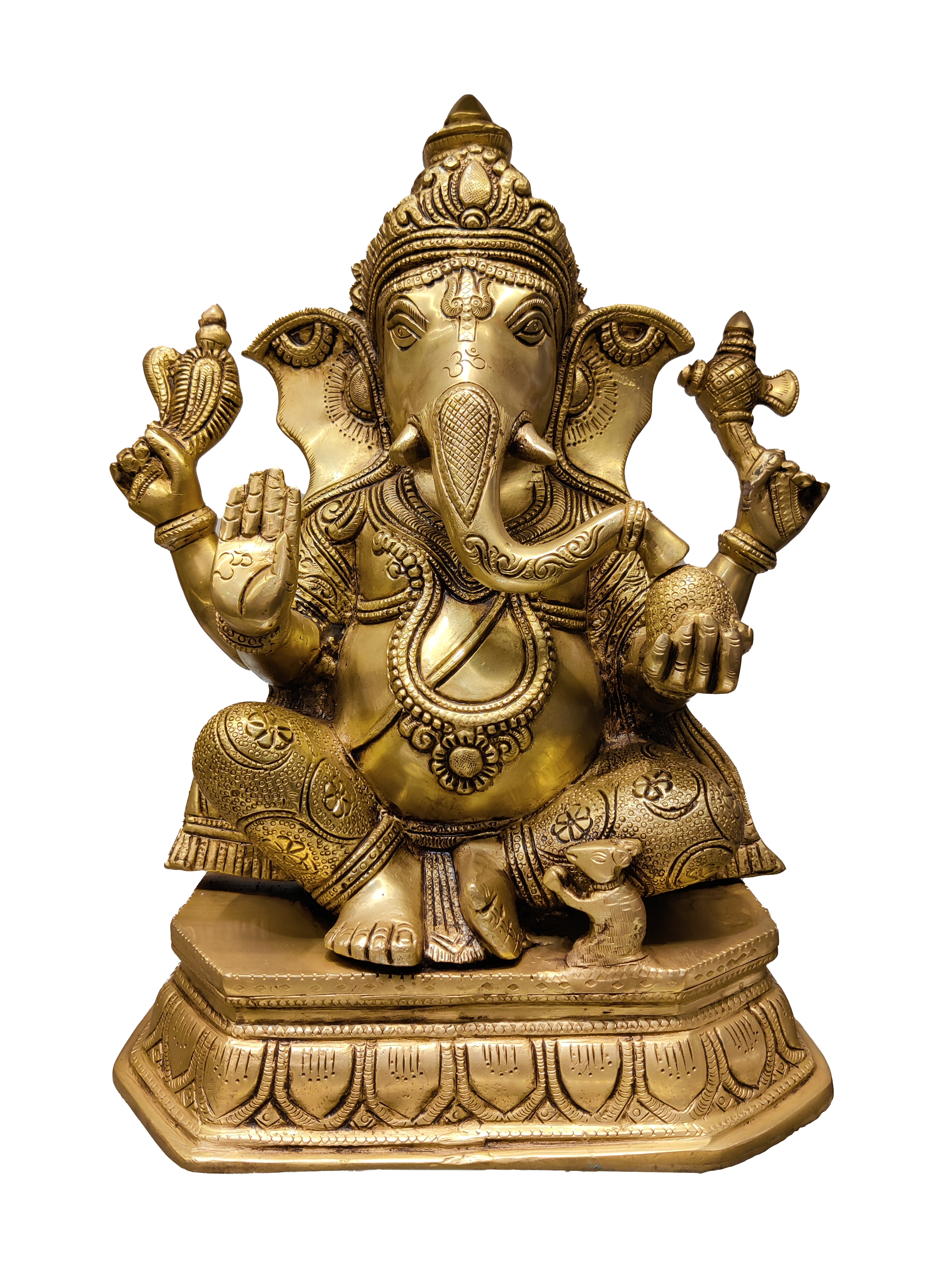 Golden Brass Lord Ganesha Idol – Royal Divine Décor
