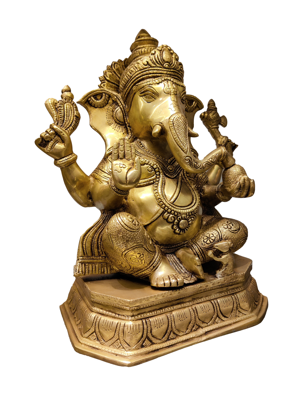 Golden Brass Lord Ganesha Idol – Royal Divine Décor