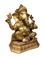 Golden Brass Lord Ganesha Idol – Royal Divine Décor