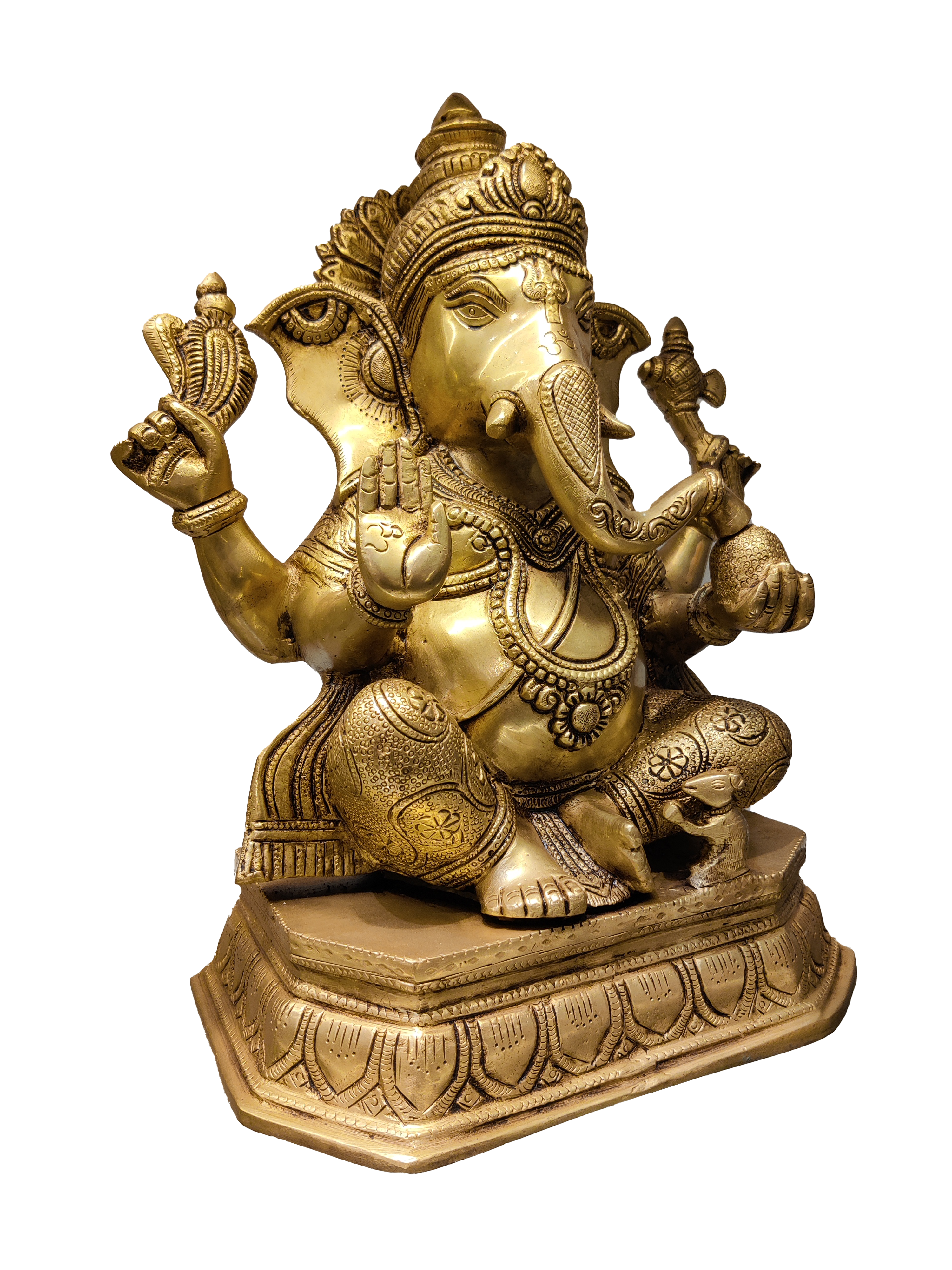 Golden Brass Lord Ganesha Idol – Royal Divine Décor