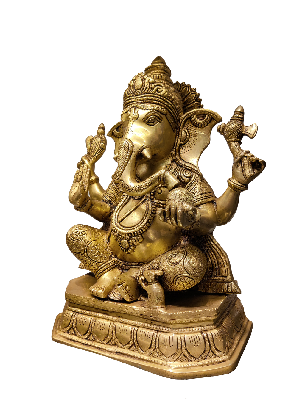Golden Brass Lord Ganesha Idol – Royal Divine Décor