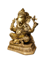 Golden Brass Lord Ganesha Idol – Royal Divine Décor