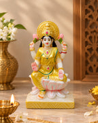 Goddess Lakshmi on Lotus with Kalash – Colorful Fiber Statue for Pooja