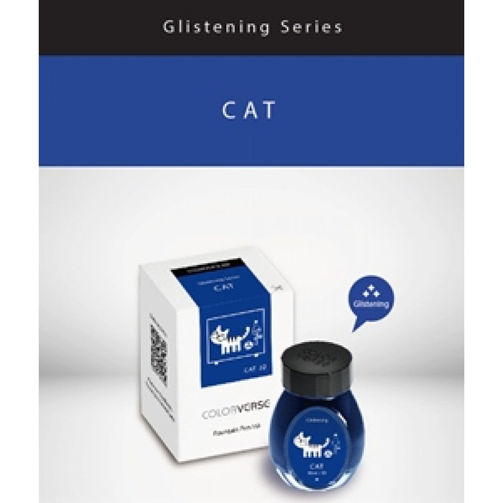 Colorverse | Glistening Series | Multiverse Cat | Fountain Pen Ink | Blue Ink | 30ml - penpencilink