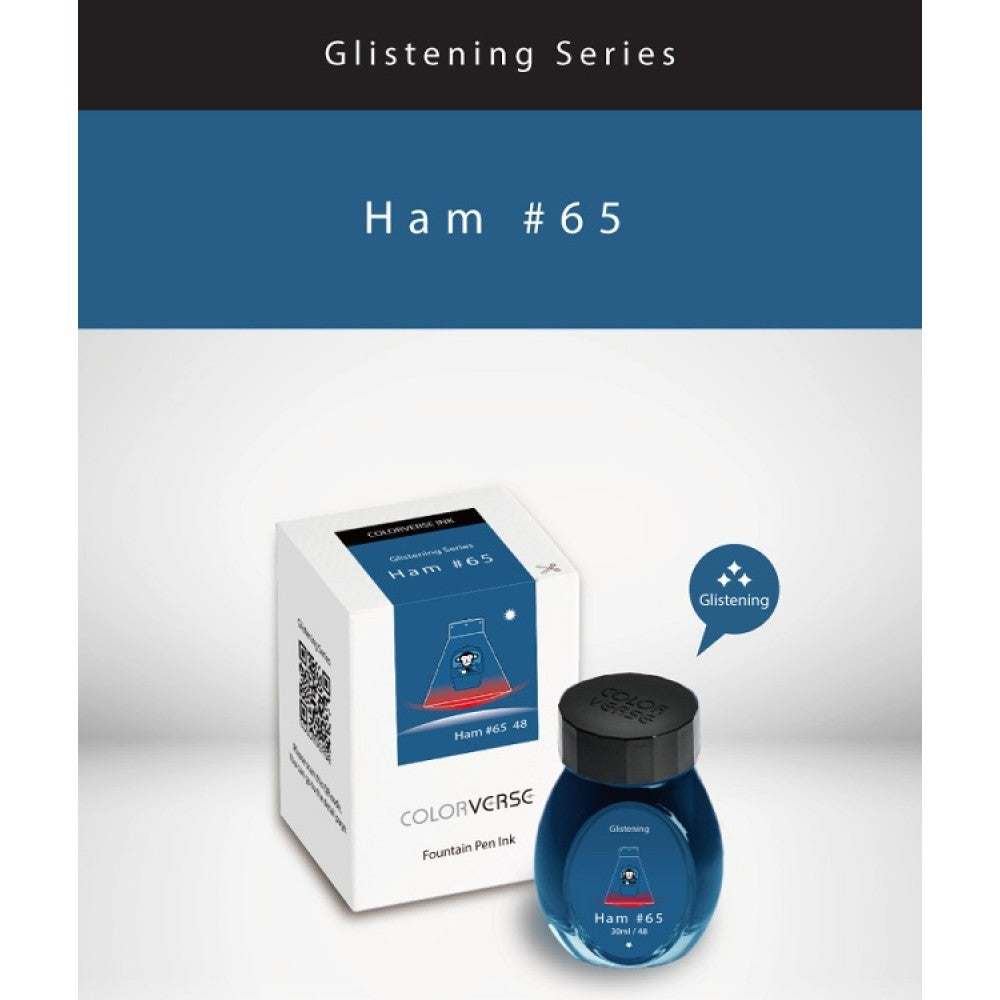 Colorverse | Glistening Series | Traiblazer In Space | Ham65 | Fountain Pen Ink | Dark Blue Ink | 30ml - penpencilink
